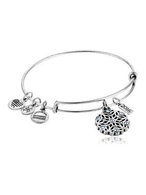Alex and Ani 2016 Snowflake Charm Bangle Bracelet - Silver & Blue